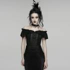 glareshop ���쥢����åס�S/L/2XL��TXA463-B�������å��ե��졼�����ե������������ �� ��ǥ����� | ���饷���� ���å� ���ơ��� ���� �� [PUNK RAVE] Gothic Ruffle Lace Off Shoulder Shirt