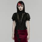 glareshop ���쥢����åס�XS-4XL��TXA468-B�������å��������ѥե��꡼��Ⱦµ����� �� ��ǥ����� | �������奢��� V�� �⡼�ɷ� �����ץ� ���ơ��� ���� [PUNK RAVE] Gothic Decadent Short Puff Sleeve Shirt