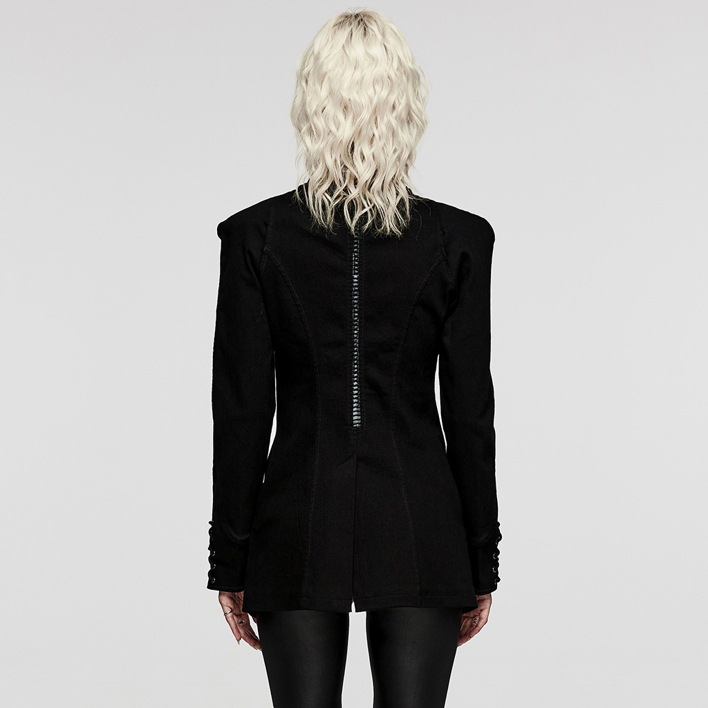 glareshop ���쥢����åס�XS-4XL��JX869-B���ѥ� �ǥ˥ॸ�㥱�å� �ߥɥ�� ������ɥ��顼�졼�����å����� �� �֥�å� ��ǥ����� | �ߥ꥿�꡼ �������奢��� V�� �⡼�ɷ� �����ץ� ���ơ��� ���� �� [PUNK RAVE] Punk Denim Jacket