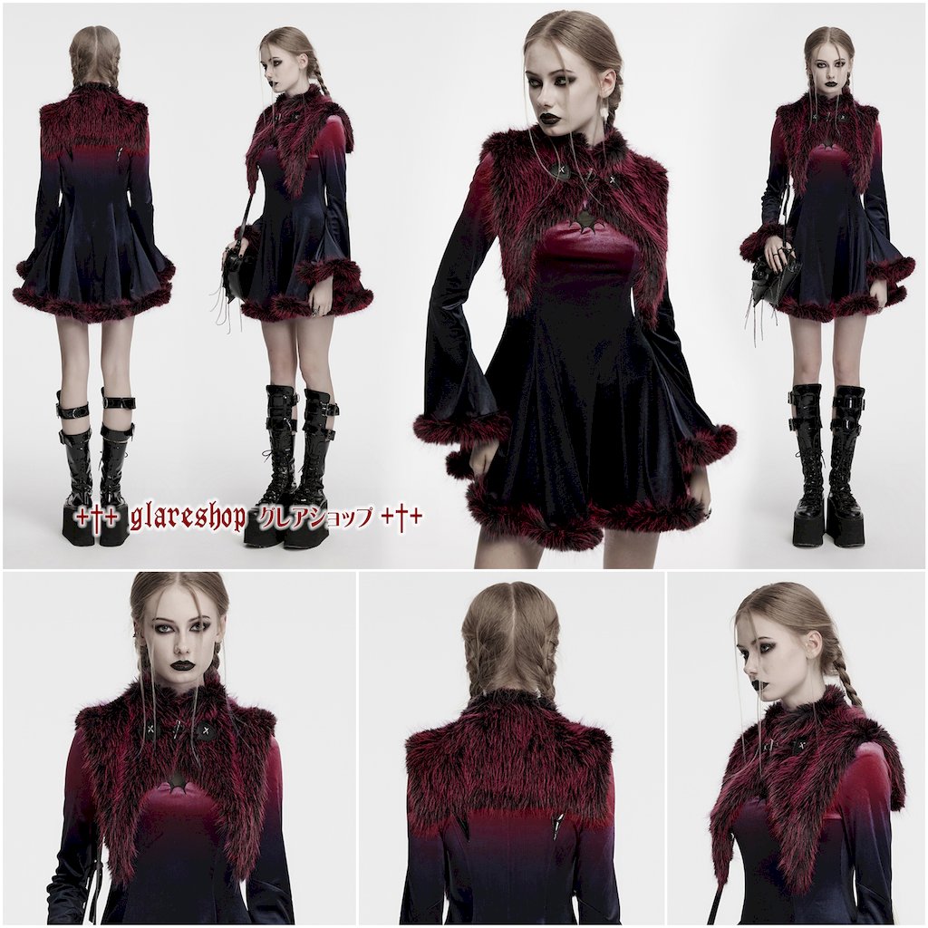 glareshop ���쥢����åס�S/L/2XL��JX995-R�������å�����ǡ������ե����ǥӥ륷�硼�� �ݥ�� ������ ��ǥ����� | �������奢��� V�� �⡼�ɷ� �����ץ� ���ơ��� ���� �� [PUNK RAVE] Gradient devil shawl