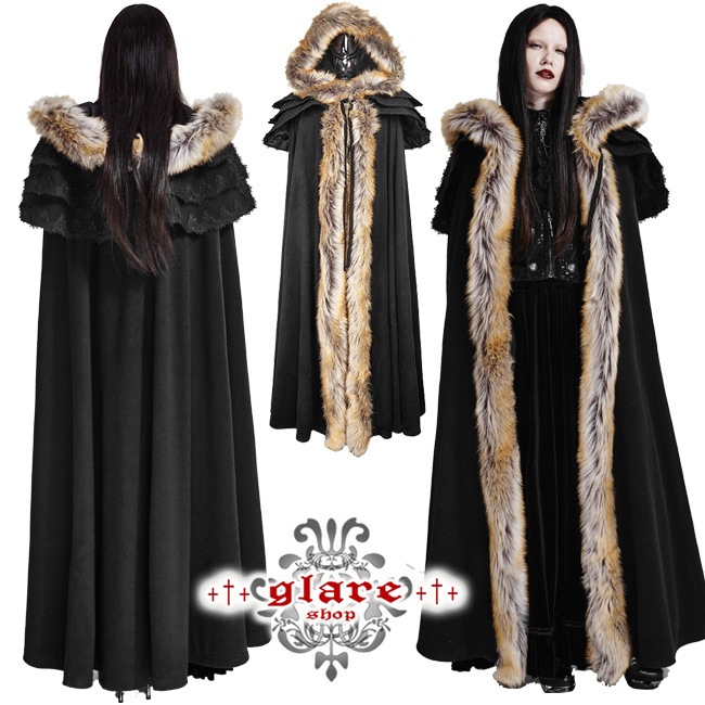glareshop 쥢åסFJX309-B ޥ 󥰾 եդå ադ  ֥å ǥ/ |  å եå 奢 V ⡼ɷ ץ ơ   [PUNK RAVE] Gothic Long Cloak