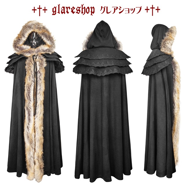 glareshop 쥢åסFJX309-B ޥ 󥰾 եդå ադ  ֥å ǥ/ |  å եå 奢 V ⡼ɷ ץ ơ   [PUNK RAVE] Gothic Long Cloak