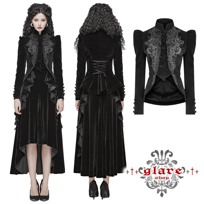 glareshop ���쥢����åס�XS-4XL��JX565-B���������� ���㥱�å� ���硼�Ⱦ� �����å� �٥�٥å� �졼�����å� �ɽ� Ĺµ �� �֥�å� ��ǥ����� | �����å��ե��å���� �������奢��� V�� �⡼�ɷ� ���ơ��� ���� �� [PUNK RAVE] Gothic Weft Velvet Short Coat