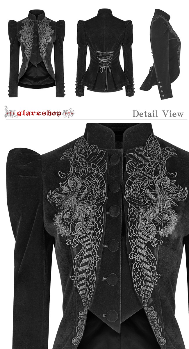 glareshop ���쥢����åס�XS-4XL��JX565-B���������� ���㥱�å� ���硼�Ⱦ� �����å� �٥�٥å� �졼�����å� �ɽ� Ĺµ �� �֥�å� ��ǥ����� | �����å��ե��å���� �������奢��� V�� �⡼�ɷ� ���ơ��� ���� �� [PUNK RAVE] Gothic Weft Velvet Short Coat