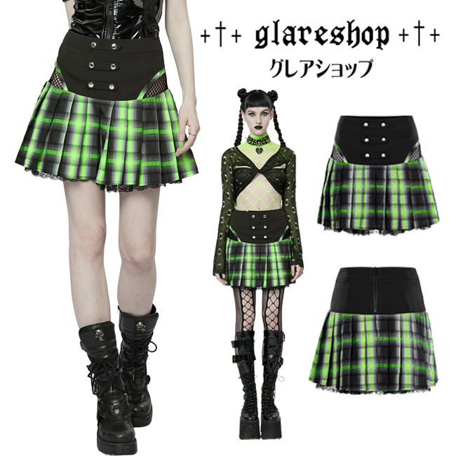 glareshop 쥢åסXS-4XLSX525-N ѥ ʥݥ쥪 åץ꡼ĥ ߥ꡼ ǥ | ѥ 奢 V ץ ơ   [PUNK RAVE] Gothic Punk Grunge Girl Plaid Pleated Mini Skirt