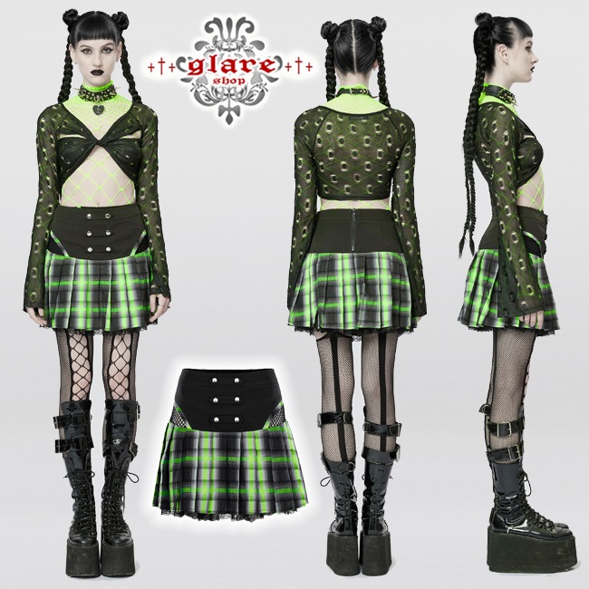 glareshop 쥢åסXS-4XLSX525-N ѥ ʥݥ쥪 åץ꡼ĥ ߥ꡼ ǥ | ѥ 奢 V ץ ơ   [PUNK RAVE] Gothic Punk Grunge Girl Plaid Pleated Mini Skirt