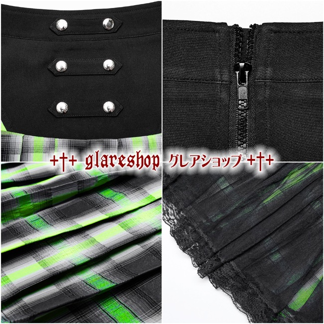 glareshop 쥢åסXS-4XLSX525-N ѥ ʥݥ쥪 åץ꡼ĥ ߥ꡼ ǥ | ѥ 奢 V ץ ơ   [PUNK RAVE] Gothic Punk Grunge Girl Plaid Pleated Mini Skirt