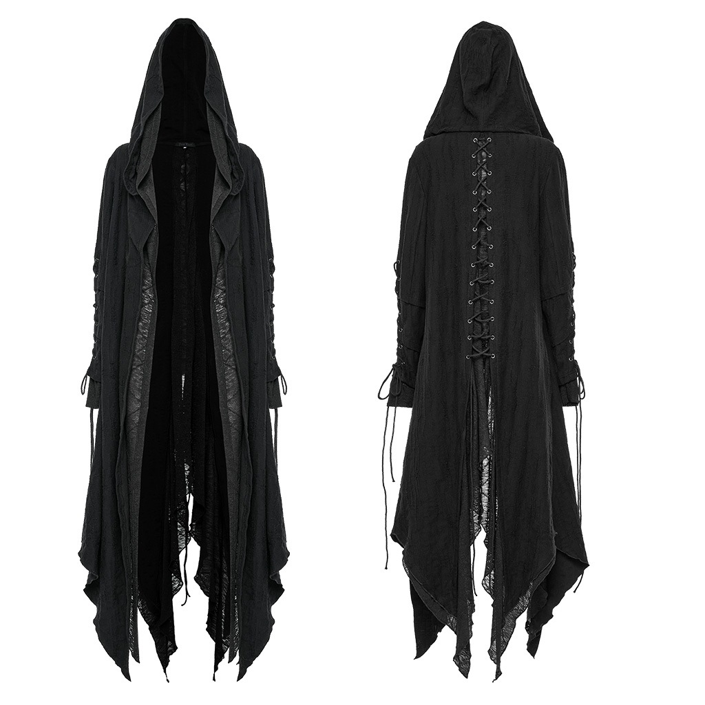 glareshop 쥢åסXS-5XLJX852-B ադ 󥰾 ᡼˥å 쥤䡼 ǥ  ֥å ǥ | ѥ 奢 V ⡼ɷ ơ   [PUNK RAVE] Goth decadent layered long coat