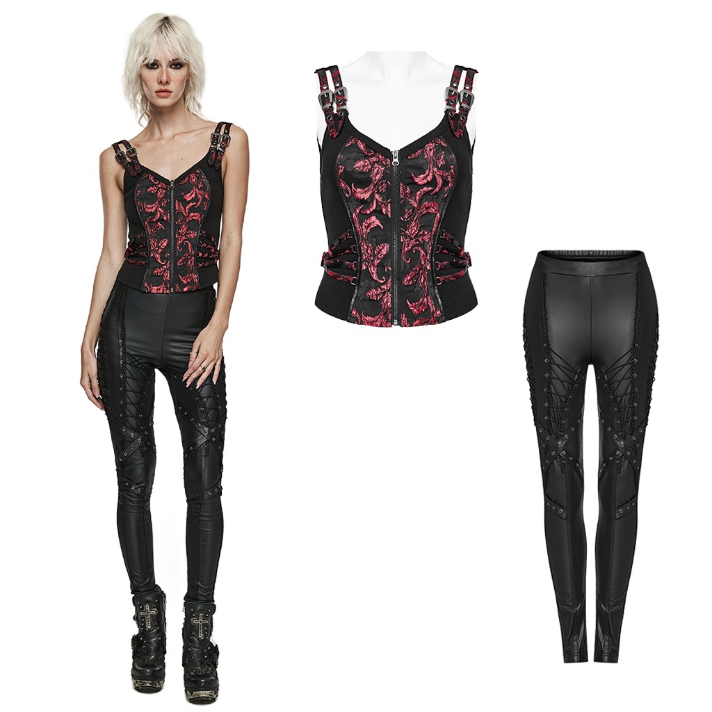 glareshop ���쥢����åס�S/L/2XL/4XL��KX311-R������������ ���㥬���ɥ٥��� ���硼�Ⱦ� �����å� ��������ѥ� ���륻�åȥ٥��� �֡߹� ��åɡߥ֥�å� ��ǥ����� | ����� �������奢��� V�� �����ץ� ���ơ��� ���� �� [PUNK RAVE] SteamPunk Jacquard Vest