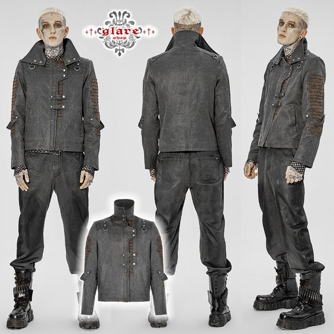 再出品！EDGY MODE　セットアップ対応　フェイクレザージャケット　グレー 再出品！EDGY MODE セットアップ対応 フェイクレザージャケット