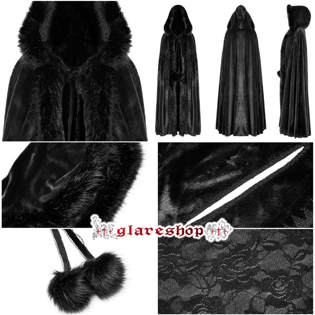 glareshop 쥢åסFJX809-B 쥬 ե Ӷ̥ȥå աեޥ   ǥ |  奢 V ⡼ɷ ץ ơ   [PUNK RAVE] Goth faux rabbit fur long cloak