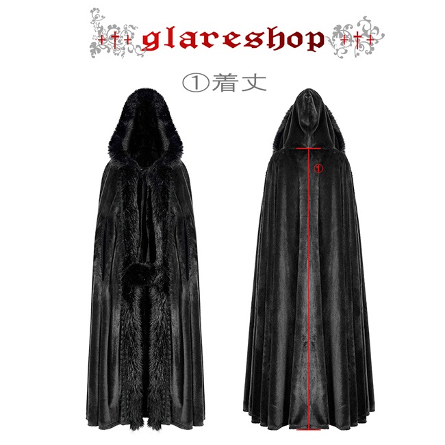 glareshop 쥢åסFJX809-B 쥬 ե Ӷ̥ȥå աեޥ   ǥ |  奢 V ⡼ɷ ץ ơ   [PUNK RAVE] Goth faux rabbit fur long cloak