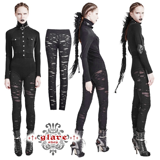 glareshop 쥢åסXS-4XLPX082-B ѥ 쥮 ᡼ˤ 쥮ѥ  ѥ  ǥ | ѥ 奢 V ⡼ɷ ץ ơ   [PUNK RAVE] Punk Ripped Stretch Leggings