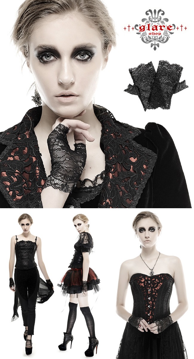 glareshop 쥢åסFZt033-B å 쥬  졼  ؤʤ  ǥ |  å 奢 V ⡼ɷ ץ ơ   [PUNK RAVE] Lolita Gothic Lace Half Gloves