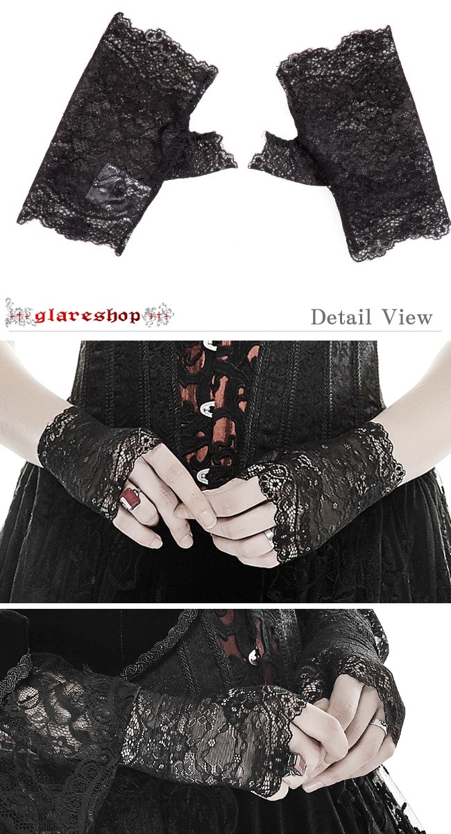glareshop 쥢åסFZt033-B å 쥬  졼  ؤʤ  ǥ |  å 奢 V ⡼ɷ ץ ơ   [PUNK RAVE] Lolita Gothic Lace Half Gloves