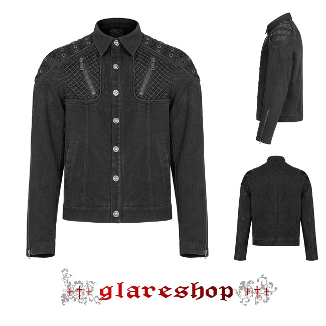 glareshop 쥢åסM.S-M.5XLJX780-Bѥ 㥱å 硼Ⱦ  Ǻ åߥĥ ɥ顼  ֥å  | å եå 奢 V ⡼ɷ ץ ơ   [PUNK RAVE] Punk rugged jacket