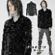 glareshop グレアショップ「M.S-M.5XL」TXA056-B■ゴシック クロスボタンチェーン付き ベルベット シワ加工 シャツ ブラウス 黒 メンズ | ゴスロリ ゴシック パンク ロック
