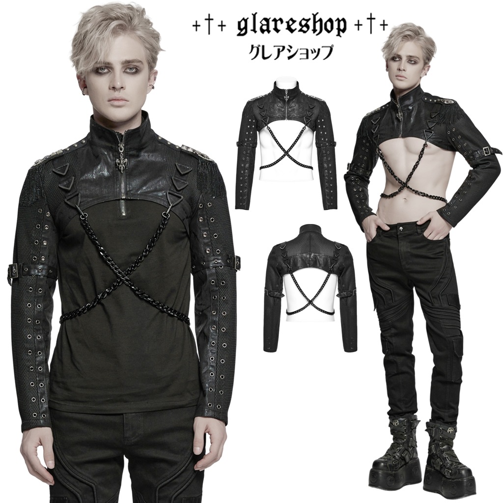 ������ڤ��glareshop ���쥢����åס�M.S-M.5XL��JX973-B���ѥ󥯥��������դ����㥱�å� ���硼�Ⱦ� �� �֥�å� ��� | ��������ե��å���� �������奢��� V�� �����ץ� ���ơ��� ���� �� [PUNK RAVE] Punk Cool Ultra Short Jacket