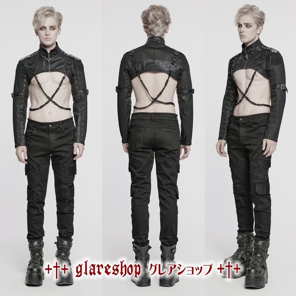 ������ڤ��glareshop ���쥢����åס�M.S-M.5XL��JX973-B���ѥ󥯥��������դ����㥱�å� ���硼�Ⱦ� �� �֥�å� ��� | ��������ե��å���� �������奢��� V�� �����ץ� ���ơ��� ���� �� [PUNK RAVE] Punk Cool Ultra Short Jacket