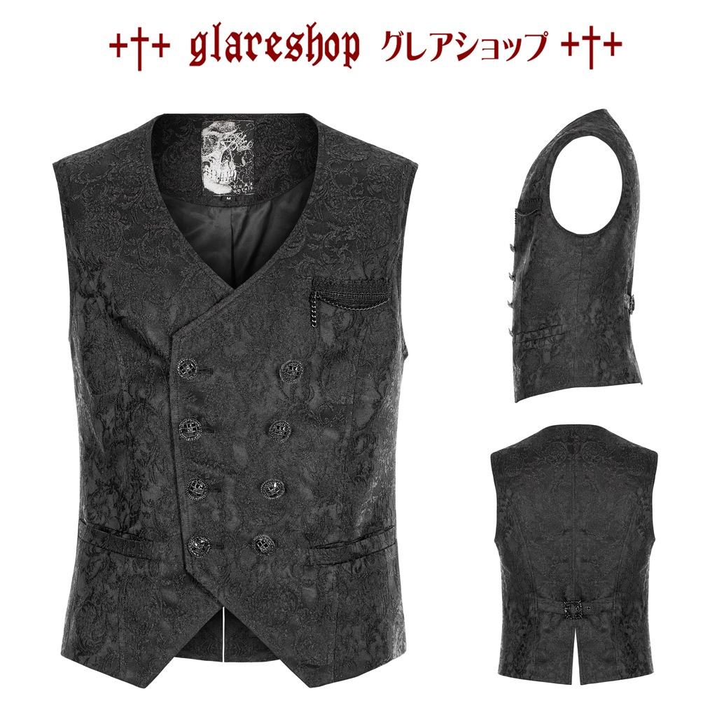 glareshop ���쥢����åס�M.S-M.5XL��KX481-B���������� �����å� �ե����ޥ� ������² ���� ���㥬���� �٥��� �� ��� | ��������ե��å���� �������奢��� V�� �⡼�ɷ� �����ץ� ���ơ��� ���� �� [PUNK RAVE] Gorgeous Goth vest