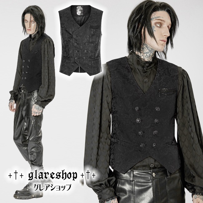 glareshop ���쥢����åס�M.S-M.5XL��KX481-B���������� �����å� �ե����ޥ� ������² ���� ���㥬���� �٥��� �� ��� | ��������ե��å���� �������奢��� V�� �⡼�ɷ� �����ץ� ���ơ��� ���� �� [PUNK RAVE] Gorgeous Goth vest