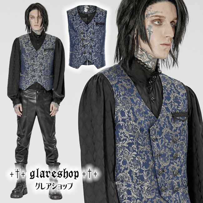 glareshop 쥢åסM.S-M.5XLKX481-K å եޥ ²  㥬 ٥ ߶  | եå 奢 V ⡼ɷ ץ ơ   [PUNK RAVE] Gorgeous Goth vest