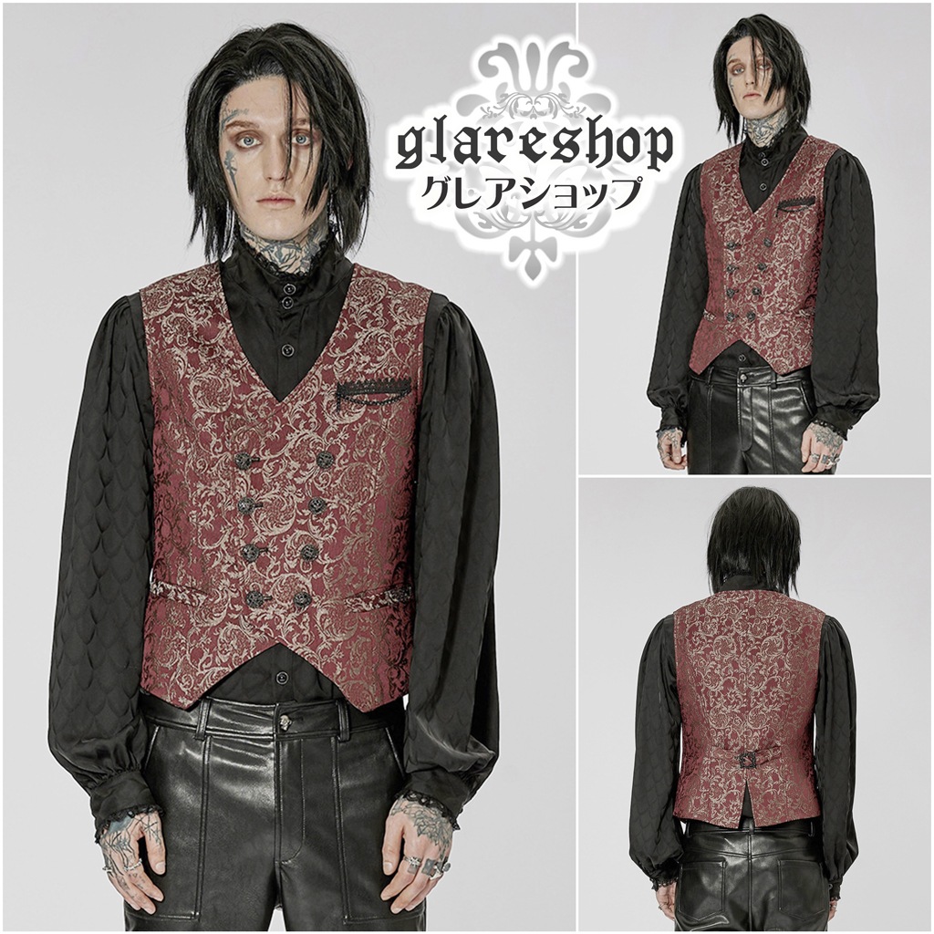 glareshop ���쥢����åס�M.S-M.5XL��KX481-R���������� �����å� �ե����ޥ� ������² ���� ���㥬���� �٥��� �֡߶� ��� | ��������ե��å���� �������奢��� V�� �⡼�ɷ� �����ץ� ���ơ��� ���� �� [PUNK RAVE] Gorgeous Goth vest