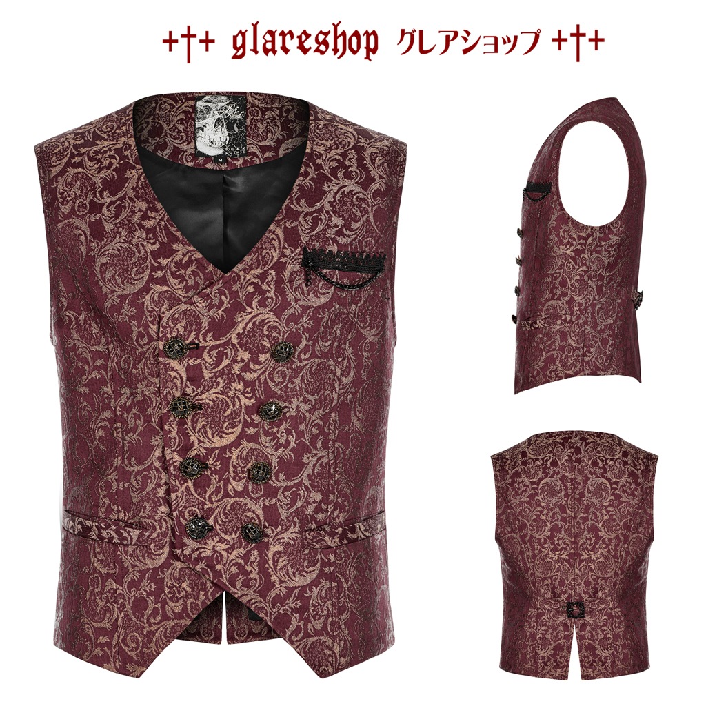 glareshop ���쥢����åס�M.S-M.5XL��KX481-R���������� �����å� �ե����ޥ� ������² ���� ���㥬���� �٥��� �֡߶� ��� | ��������ե��å���� �������奢��� V�� �⡼�ɷ� �����ץ� ���ơ��� ���� �� [PUNK RAVE] Gorgeous Goth vest