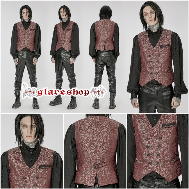 glareshop ���쥢����åס�M.S-M.5XL��KX481-R���������� �����å� �ե����ޥ� ������² ���� ���㥬���� �٥��� �֡߶� ��� | ��������ե��å���� �������奢��� V�� �⡼�ɷ� �����ץ� ���ơ��� ���� �� [PUNK RAVE] Gorgeous Goth vest