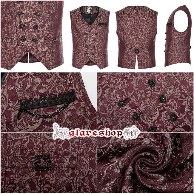 glareshop ���쥢����åס�M.S-M.5XL��KX481-R���������� �����å� �ե����ޥ� ������² ���� ���㥬���� �٥��� �֡߶� ��� | ��������ե��å���� �������奢��� V�� �⡼�ɷ� �����ץ� ���ơ��� ���� �� [PUNK RAVE] Gorgeous Goth vest