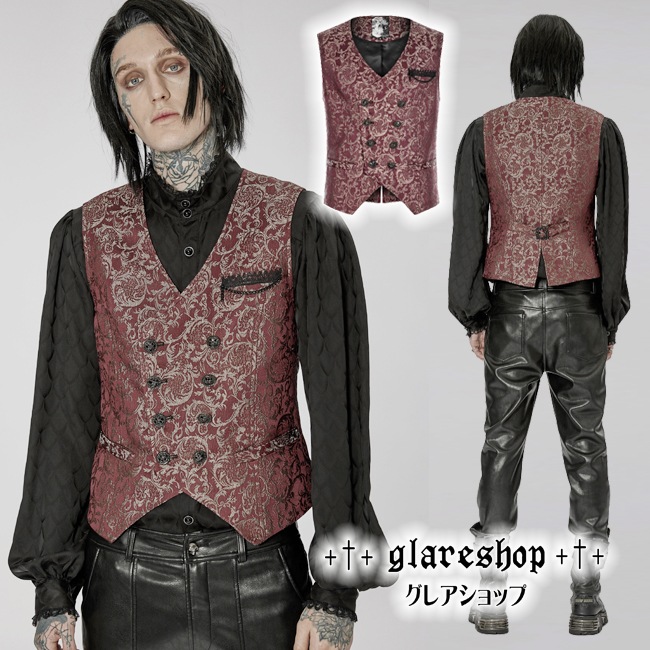 glareshop ���쥢����åס�M.S-M.5XL��KX481-R���������� �����å� �ե����ޥ� ������² ���� ���㥬���� �٥��� �֡߶� ��� | ��������ե��å���� �������奢��� V�� �⡼�ɷ� �����ץ� ���ơ��� ���� �� [PUNK RAVE] Gorgeous Goth vest
