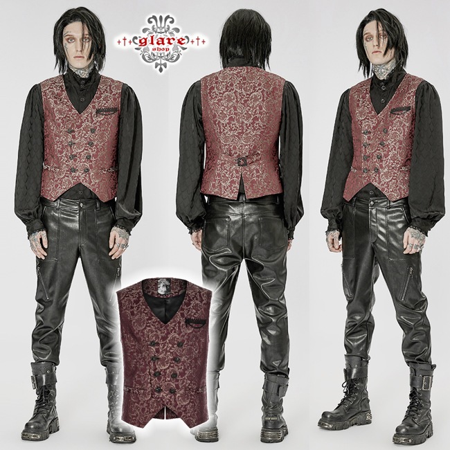 glareshop ���쥢����åס�M.S-M.5XL��KX481-R���������� �����å� �ե����ޥ� ������² ���� ���㥬���� �٥��� �֡߶� ��� | ��������ե��å���� �������奢��� V�� �⡼�ɷ� �����ץ� ���ơ��� ���� �� [PUNK RAVE] Gorgeous Goth vest