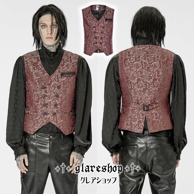 glareshop ���쥢����åס�M.S-M.5XL��KX481-R���������� �����å� �ե����ޥ� ������² ���� ���㥬���� �٥��� �֡߶� ��� | ��������ե��å���� �������奢��� V�� �⡼�ɷ� �����ץ� ���ơ��� ���� �� [PUNK RAVE] Gorgeous Goth vest