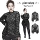 glareshop 쥢åסS/L/XL/3XL/5XLTXA165-B å Хåȥå奷롼ϥ顼ĹµT åȥ  ǥ |  奢 V ⡼ɷ ץ ơ   [PUNK RAVE] Bat mesh Long Sleeve basic T-Shirt