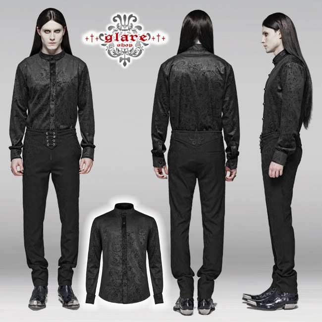 glareshop ���쥢����åס�M.S-M.5XL��TX743-B���������� �����å� ������ �ץ��� �ڥ����꡼�� �ϥ��ͥå� Ĺµ ����� �� ��� | �������奢��� V�� �⡼�ɷ� �����ץ� ���ơ��� ���� �� [PUNK RAVE] Retro Gothic Gentleman's Slim Shirt