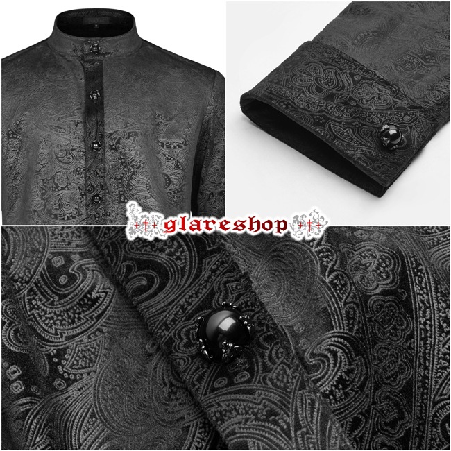 glareshop ���쥢����åס�M.S-M.5XL��TX743-B���������� �����å� ������ �ץ��� �ڥ����꡼�� �ϥ��ͥå� Ĺµ ����� �� ��� | �������奢��� V�� �⡼�ɷ� �����ץ� ���ơ��� ���� �� [PUNK RAVE] Retro Gothic Gentleman's Slim Shirt