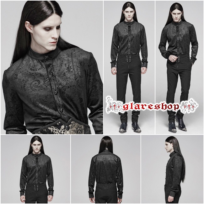 glareshop ���쥢����åס�M.S-M.5XL��TX743-B���������� �����å� ������ �ץ��� �ڥ����꡼�� �ϥ��ͥå� Ĺµ ����� �� ��� | �������奢��� V�� �⡼�ɷ� �����ץ� ���ơ��� ���� �� [PUNK RAVE] Retro Gothic Gentleman's Slim Shirt