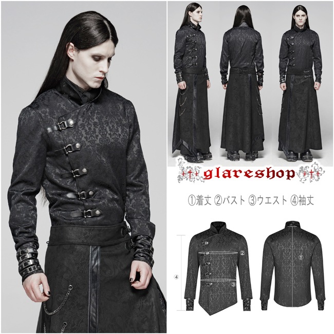 glareshop ���쥢����åס�M.S-M.5XL��TX747-B�������å��ѥ� ���㥤�ʥ������� �ޥ����顼 ���Υ梁�� �ޥåȥ��㥬���� ����� �� ��� | �������� �������奢��� V�� �����ץ� ���ơ��� ���� �� [PUNK RAVE] Vintage Gothic Dragon Satin Jacquard Shirt