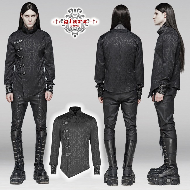 glareshop ���쥢����åס�M.S-M.5XL��TX747-B�������å��ѥ� ���㥤�ʥ������� �ޥ����顼 ���Υ梁�� �ޥåȥ��㥬���� ����� �� ��� | �������� �������奢��� V�� �����ץ� ���ơ��� ���� �� [PUNK RAVE] Vintage Gothic Dragon Satin Jacquard Shirt