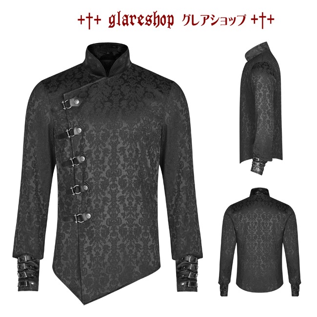 glareshop ���쥢����åס�M.S-M.5XL��TX747-B�������å��ѥ� ���㥤�ʥ������� �ޥ����顼 ���Υ梁�� �ޥåȥ��㥬���� ����� �� ��� | �������� �������奢��� V�� �����ץ� ���ơ��� ���� �� [PUNK RAVE] Vintage Gothic Dragon Satin Jacquard Shirt