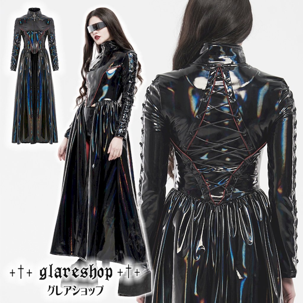 glareshop 쥢åסXS-4XLJX692-WAѥ  եå쥶 ɥ顼 졼å     ǥ | ѥ 奢 Сѥ V ⡼ɷ ץ ơ   [PUNK RAVE] Cyber rococo laser long coat