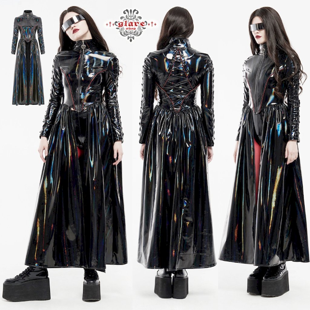 glareshop 쥢åסXS-4XLJX692-WAѥ  եå쥶 ɥ顼 졼å     ǥ | ѥ 奢 Сѥ V ⡼ɷ ץ ơ   [PUNK RAVE] Cyber rococo laser long coat