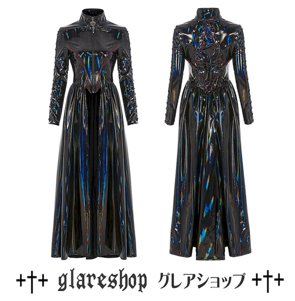 glareshop 쥢åסXS-4XLJX692-WAѥ  եå쥶 ɥ顼 졼å     ǥ | ѥ 奢 Сѥ V ⡼ɷ ץ ơ   [PUNK RAVE] Cyber rococo laser long coat