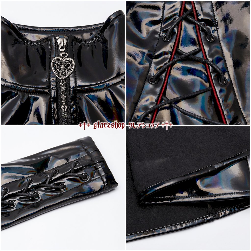 glareshop 쥢åסXS-4XLJX692-WAѥ  եå쥶 ɥ顼 졼å     ǥ | ѥ 奢 Сѥ V ⡼ɷ ץ ơ   [PUNK RAVE] Cyber rococo laser long coat