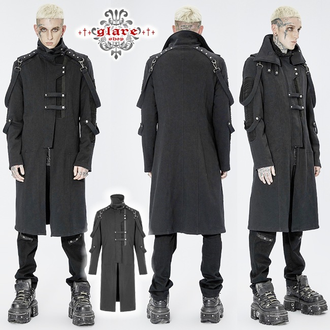 glareshop ���쥢����åס�M.S-M.5XL��JX818-B�������å��ѥ󥯥� ������ �ߥɥ�� �����ȥ꡼�ϥ����顼 �˥å� �� �֥�å� ��� | ��������ѥ� �������奢��� V�� �⡼�ɷ� �����ץ� ���ơ��� ���� �� [PUNK RAVE] Punl knitted long coat