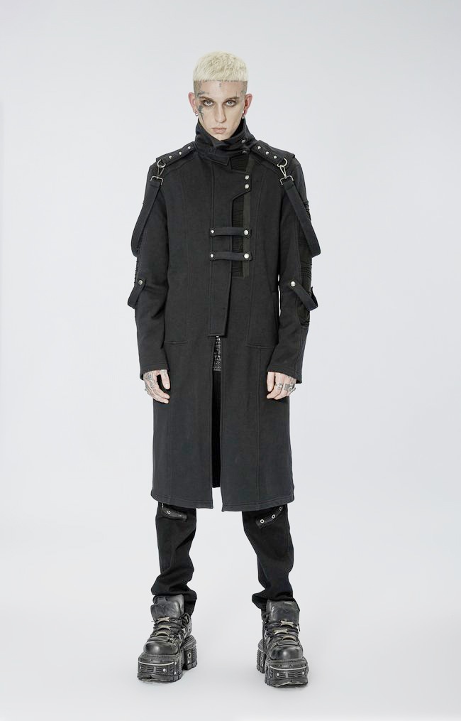 glareshop ���쥢����åס�M.S-M.5XL��JX818-B�������å��ѥ󥯥� ������ �ߥɥ�� �����ȥ꡼�ϥ����顼 �˥å� �� �֥�å� ��� | ��������ѥ� �������奢��� V�� �⡼�ɷ� �����ץ� ���ơ��� ���� �� [PUNK RAVE] Punl knitted long coat