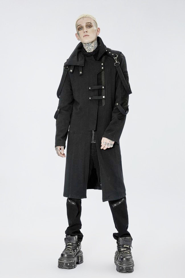 glareshop ���쥢����åס�M.S-M.5XL��JX818-B�������å��ѥ󥯥� ������ �ߥɥ�� �����ȥ꡼�ϥ����顼 �˥å� �� �֥�å� ��� | ��������ѥ� �������奢��� V�� �⡼�ɷ� �����ץ� ���ơ��� ���� �� [PUNK RAVE] Punl knitted long coat