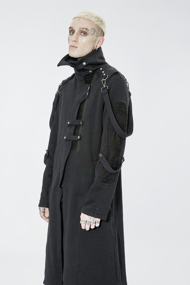 glareshop ���쥢����åס�M.S-M.5XL��JX818-B�������å��ѥ󥯥� ������ �ߥɥ�� �����ȥ꡼�ϥ����顼 �˥å� �� �֥�å� ��� | ��������ѥ� �������奢��� V�� �⡼�ɷ� �����ץ� ���ơ��� ���� �� [PUNK RAVE] Punl knitted long coat