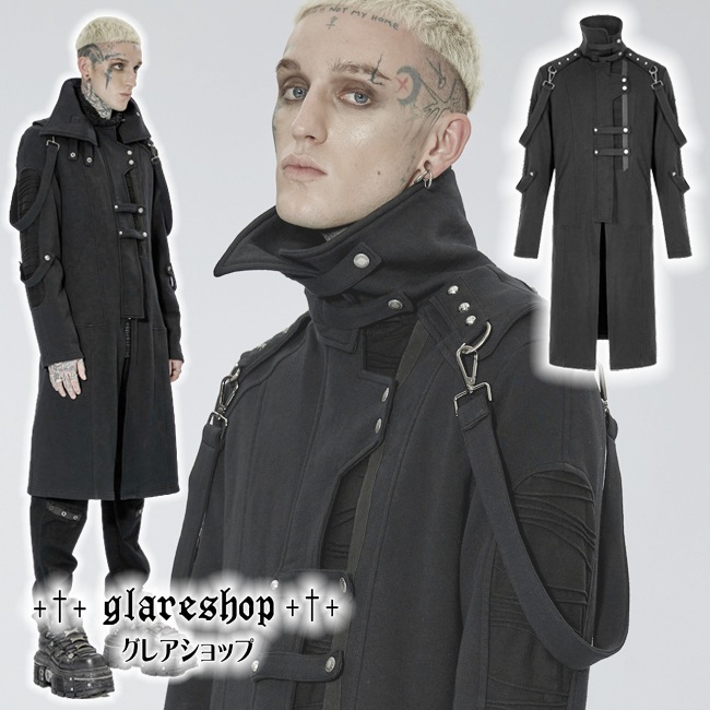 glareshop ���쥢����åס�M.S-M.5XL��JX818-B�������å��ѥ󥯥� ������ �ߥɥ�� �����ȥ꡼�ϥ����顼 �˥å� �� �֥�å� ��� | ��������ѥ� �������奢��� V�� �⡼�ɷ� �����ץ� ���ơ��� ���� �� [PUNK RAVE] Punl knitted long coat
