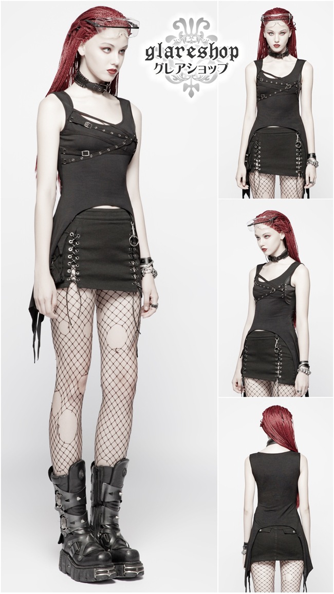 glareshop 쥢åסS/L/2XLKX204-B ⡼ɷ 󥯥ȥå ߥɥ ̤SF᡼ ѥ ˥å 󥯥ȥå  ֥å ǥ |  奢 V ⡼ɷ ץ ơ   [PUNK RAVE] Daily Punk T-Shirt